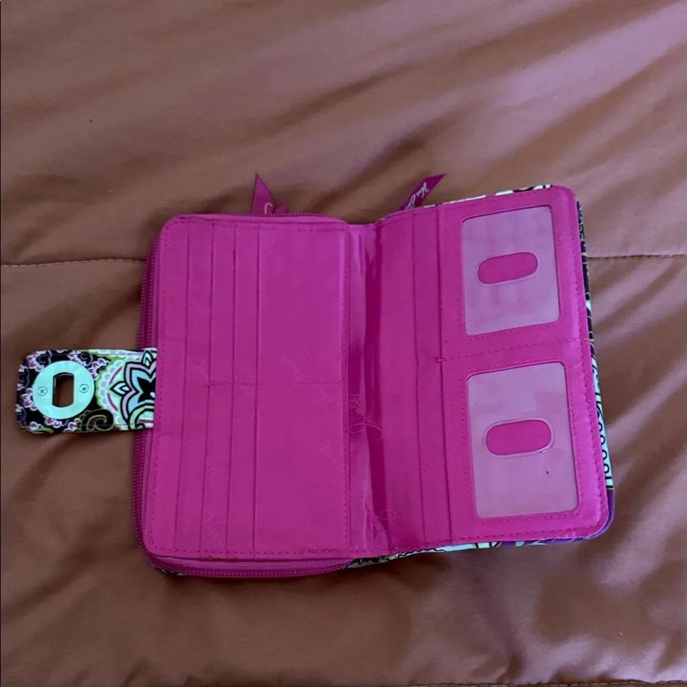 Vera Bradley Pink Floral Paisley Quilted Wallet - Picture 3 of 4